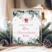 Red Christmas Santa Baby Dusche Hot Chocolate Bar Poster