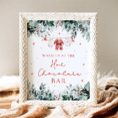Red Christmas Santa Baby Dusche Hot Chocolate Bar Poster