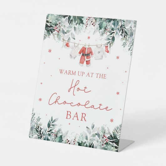 Red Christmas Santa Baby Dusche Hot Chocolate Bar Sockelschild (Vorderseite)