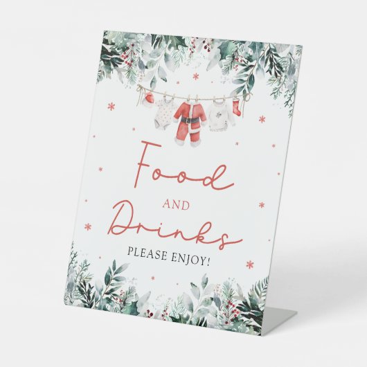 Red Christmas Santa Baby Dusche Küche Sockelschild (Vorderseite)