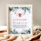 Red Christmas Santa Baby Dusche Spate Night Diaper Poster