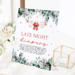 Red Christmas Santa Baby Dusche Spate Night Diaper Sockelschild<br><div class="desc">Die Red Christmas Santa Baby Shower Spate Night Diapers Game Signs fügen Ihrer Babydusche eine festliche, spielerische Touch hinzu! Mit einem fröhlichen roten Feriendesign mit den Elementen des Weihnachtsmannes laden diese Schilder die Gäste dazu ein, den Windenwechsel in der späten Nacht mit humorvollen Noten zu unterstreichen, was den schlaflosen Nächten...</div>