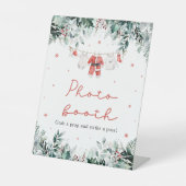 Red Christmas Santa Baby Duschkabine Foto Auszeich Sockelschild (Vorderseite)