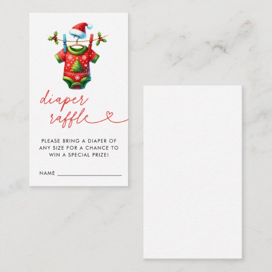 Red Christmas Santa Baby Duwer Windelwanne Begleitkarte (Vorne/Hinten)