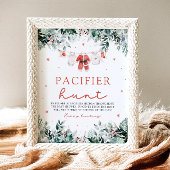 Red Christmas Santa Baby Schnuller Hunt Kinderdusc Poster