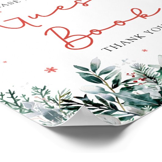 Red Christmas Santa Baby Showstar Gästebuchsignatu Poster (Ecke)