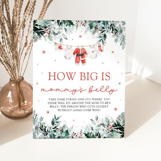 Red Christmas Santa Baby wie groß ist Mama's Bauch Sockelschild