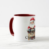 Red Christmas Santa in Chimney Tasse (Vorderseite Links)