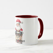 Red Christmas Santa in Chimney Tasse (VorderseiteRechts)