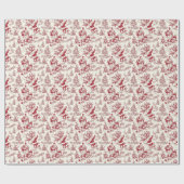 Red Christmas Santa Toile Geschenkpapier (Flach)