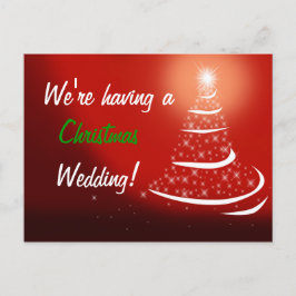 Red Christmas Save the Date Postcard Feiertagspostkarte