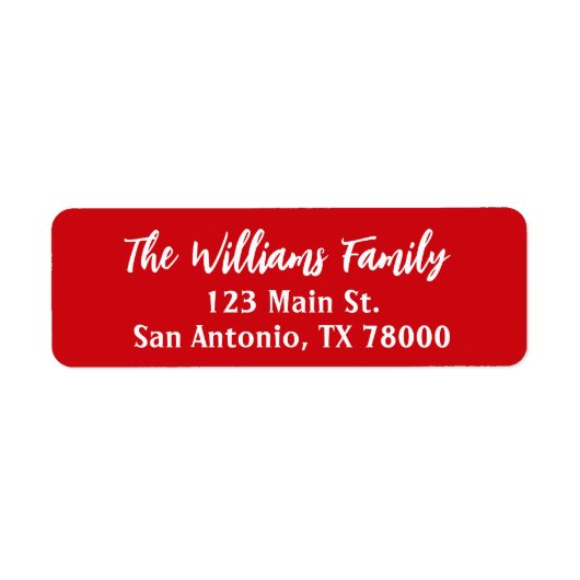 Red Christmas Script-Rücksendeadresse (Vorne)