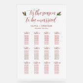 Red Christmas Seating Chart Acrylic Sign Acrylschild (Vorderseite)