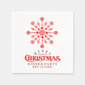 Red Christmas Snowflake Dinner Party laden Serviette (Vorderseite)