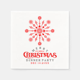 Red Christmas Snowflake Dinner Party laden Serviette