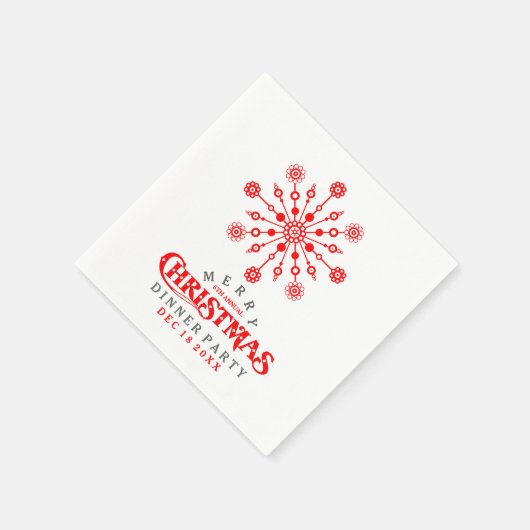 Red Christmas Snowflake Dinner Party laden Serviette (Ecke)