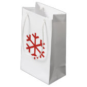 Red Christmas Snowflake Geschenktasche Kleine Geschenktüte (Rückseite Schrägansicht)