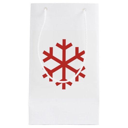 Red Christmas Snowflake Geschenktasche Kleine Geschenktüte (Vorderseite)