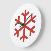 Red Christmas Snowflake Große Wanduhr (Winkel)