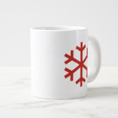 Red Christmas Snowflake Jumbo-Tasse (Vorderseite Rechts)