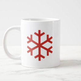 Red Christmas Snowflake Jumbo-Tasse