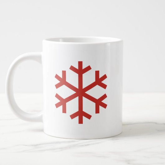 Red Christmas Snowflake Jumbo-Tasse (Links)