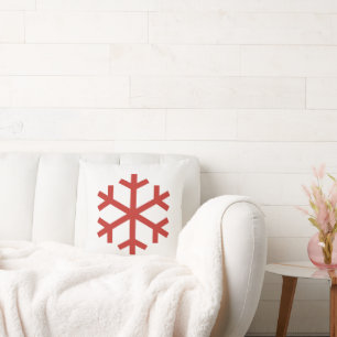 Red Christmas Snowflake Kissen