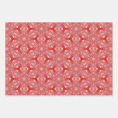Red Christmas Snowflake Luxus Pattern Damask Geschenkpapier Set (Vorderseite 2)