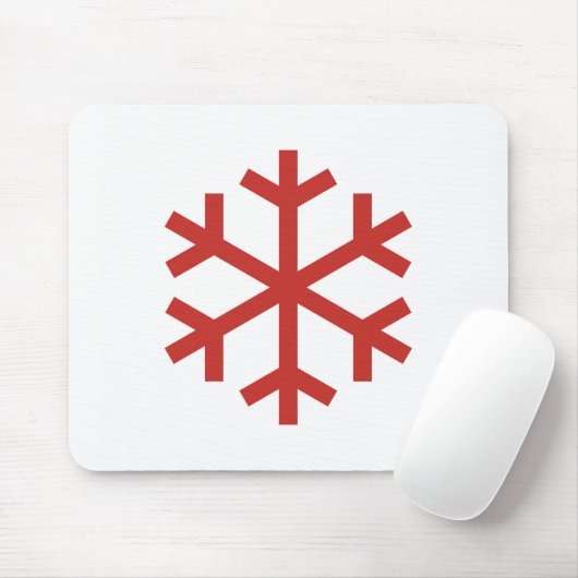 Red Christmas Snowflake Mousepad (Mit Mouse)