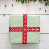 Red Christmas Snowflake Muster Einfach Satinband