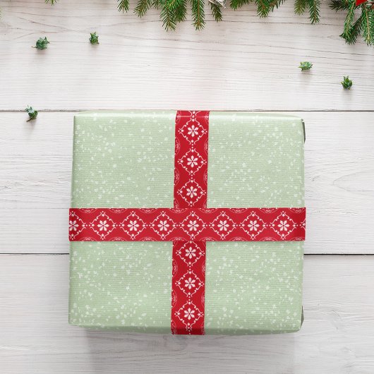 Red Christmas Snowflake Muster Einfach Satinband