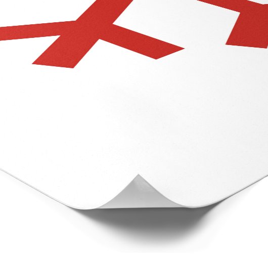 Red Christmas Snowflake Poster (Ecke)