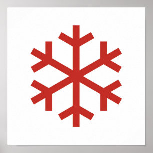 Red Christmas Snowflake Poster