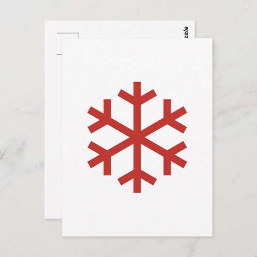 Red Christmas Snowflake Postkarte (Vorne/Hinten)