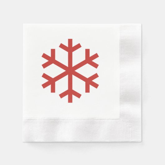 Red Christmas Snowflake Serviette (Vorderseite)
