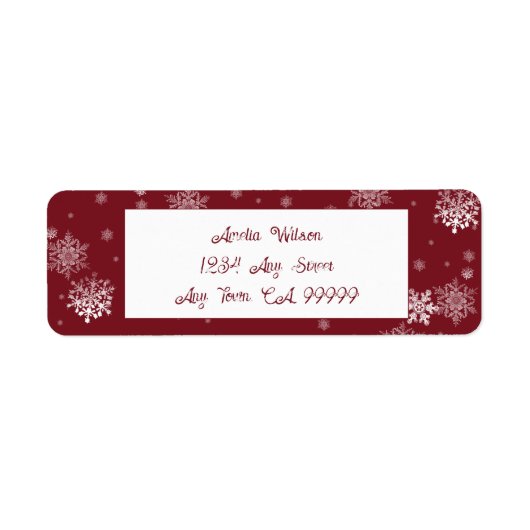 Red Christmas Snowflakes Label (Vorne)