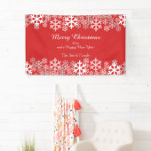 Red Christmas Snowflakes Pattern Grüße Banner (Insitu)