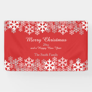 Red Christmas Snowflakes Pattern Grüße Banner