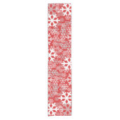 Red Christmas Snowflakes Pattern Kurzer Tischläufer (Vorderseite)