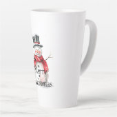 Red Christmas Snowman Milchtasse (Rechte Ecke)