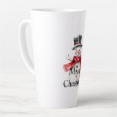 Red Christmas Snowman Milchtasse (Linke Ecke)