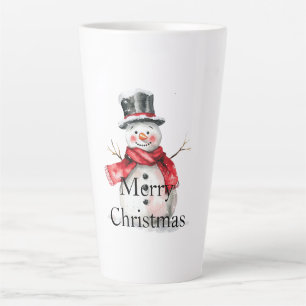 Red Christmas Snowman Milchtasse