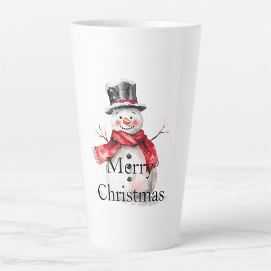 Red Christmas Snowman Milchtasse (Vorderseite)