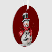 Red Christmas Snowman Santa Ornament (Vorderseite)