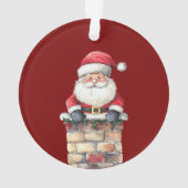 Red Christmas Snowman Santa Ornament (Rückseite)