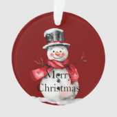 Red Christmas Snowman Santa Ornament (Vorderseite)