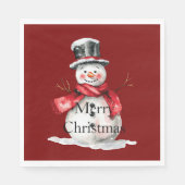 Red Christmas Snowman Serviette (Vorderseite)