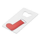 Red Christmas Sock Geldbeutel Flaschenöffner (Vorderseite Schrägansicht)