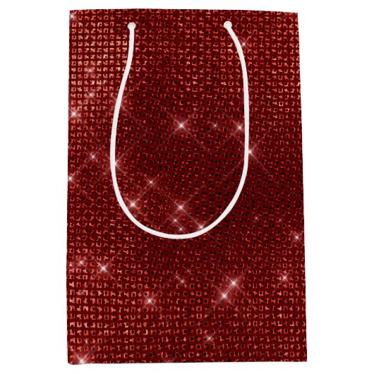 Red Christmas Sparkle Mittlere Geschenktüte (Vorderseite)