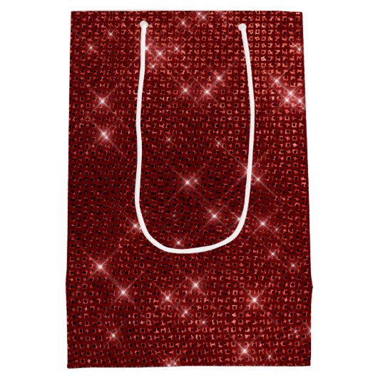 Red Christmas Sparkle Mittlere Geschenktüte (Rückseite)